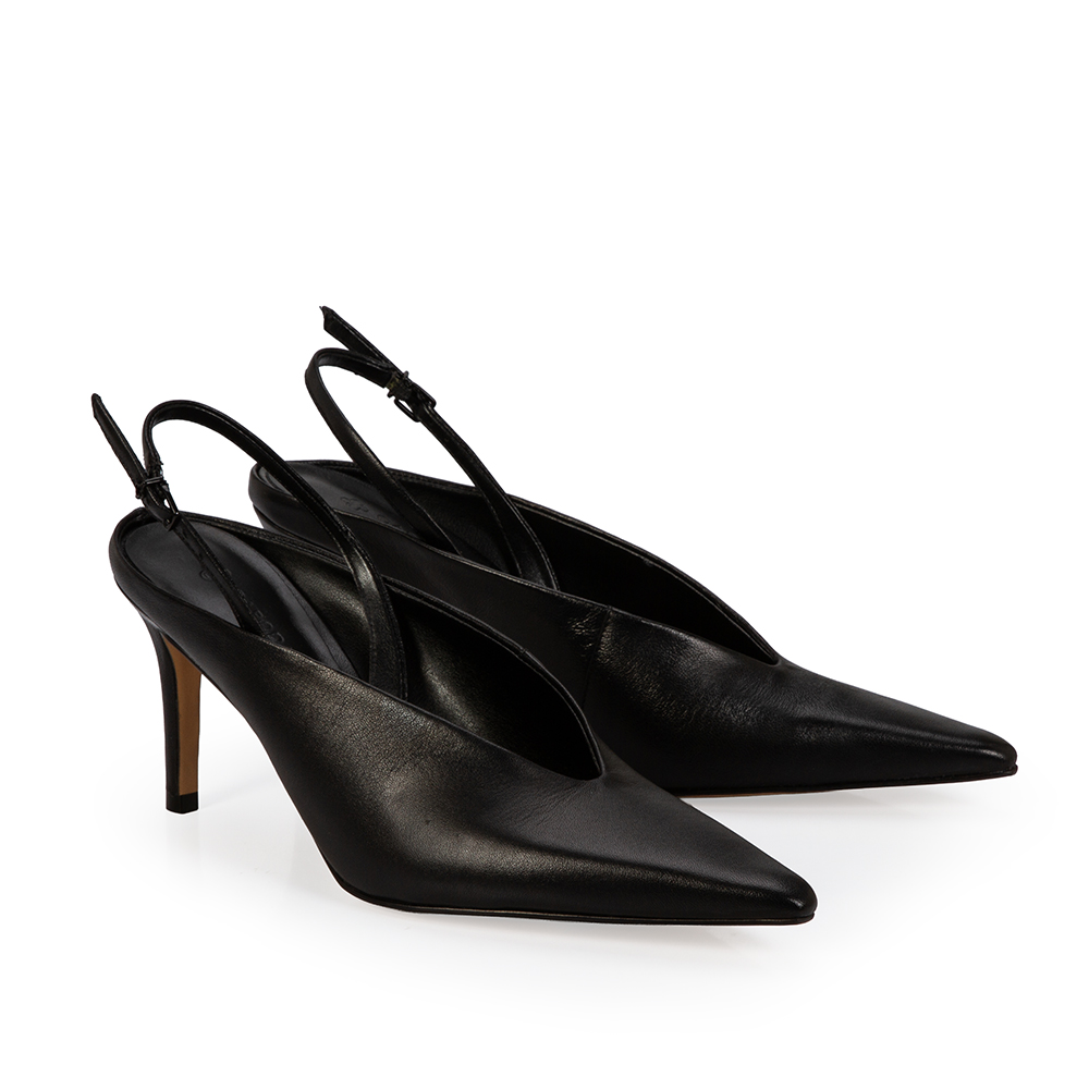 SCARPIN SLINGBACK COURO PRETO image number 1