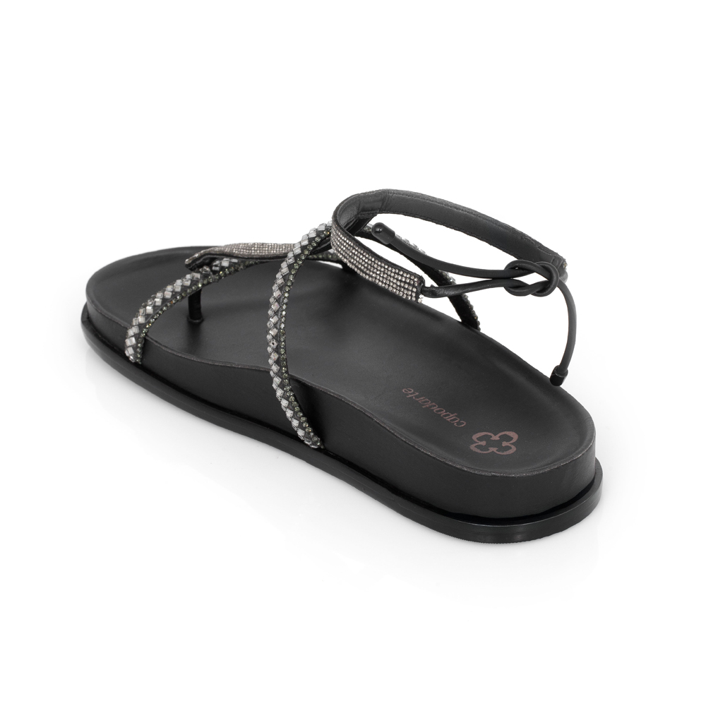 SAND&Aacute;LIA PAPETE PRETA PEDRARIAS AMARRA&Ccedil;&Atilde;O image number 2