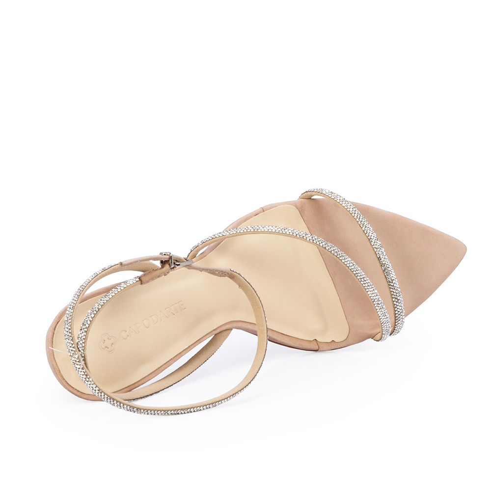 SAND&Aacute;LIA SALTO M&Eacute;DIO NUDE SEDA DE COURO HOTFIX image number 4