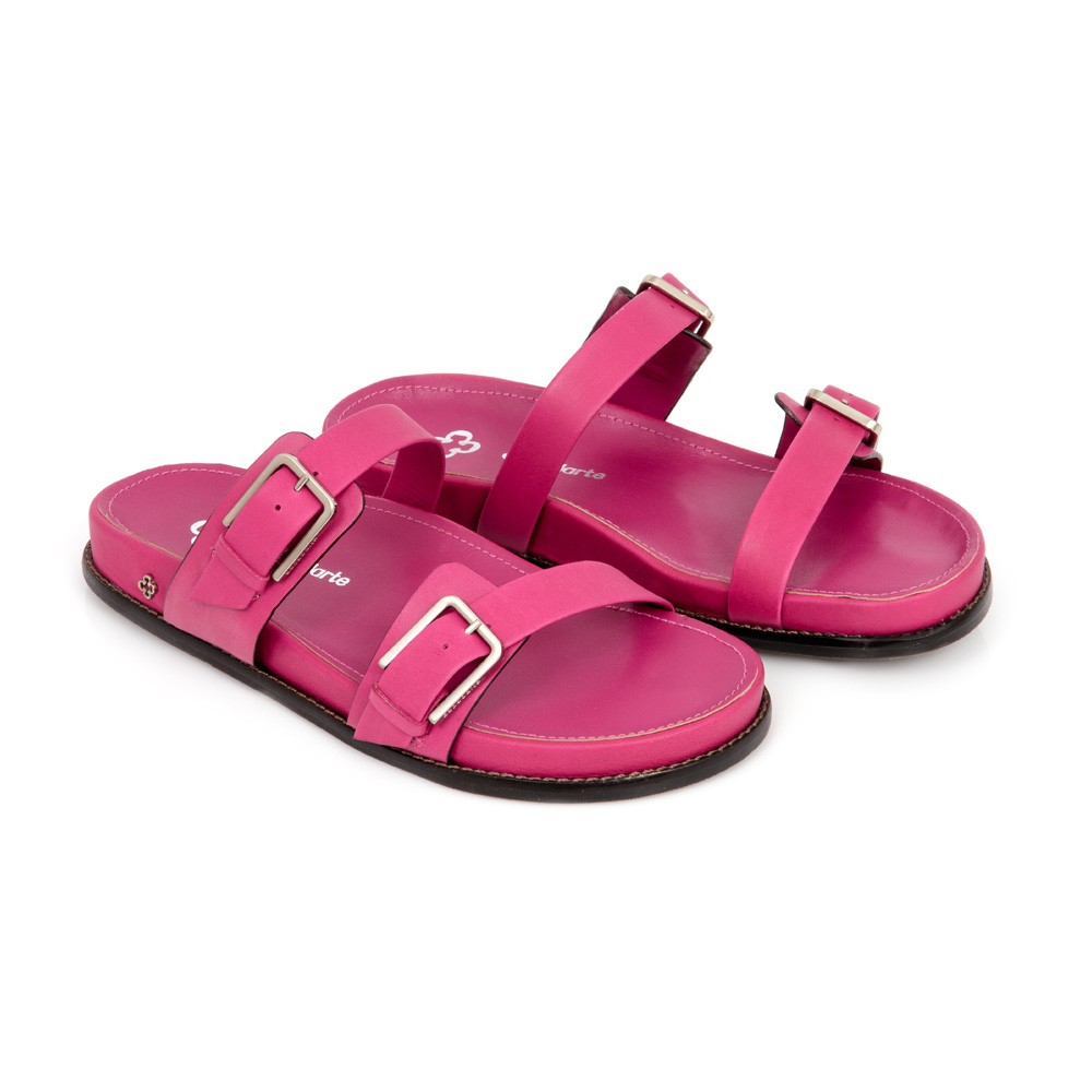 CHINELO PAPETE ROSA JASMIN DE COURO FIVELAS image number 1