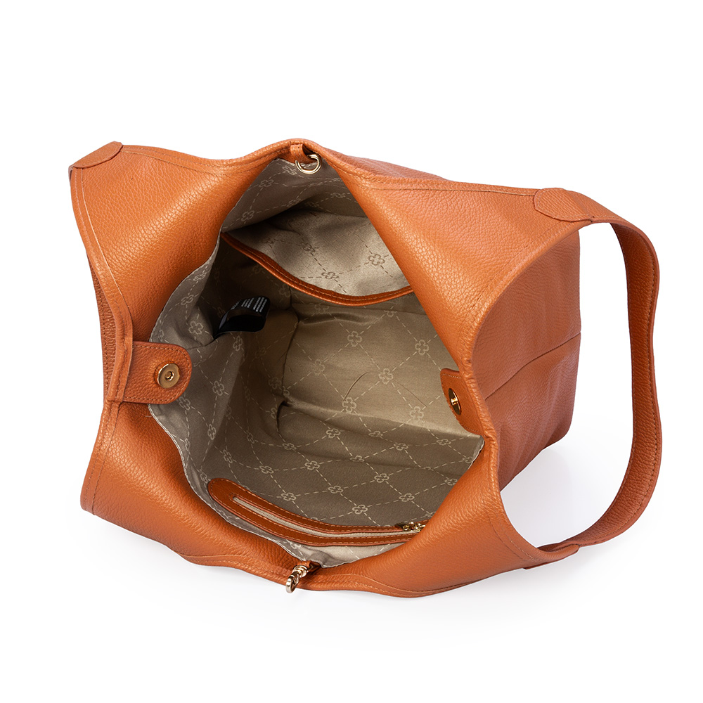 BOLSA GRANDE CARAMELO DE COURO SHOPPER image number 4