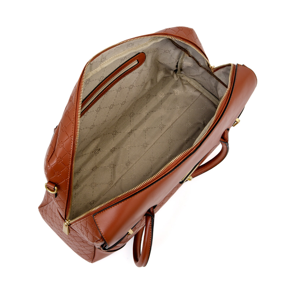 MALA DE M&Atilde;O CARAMELO CAMEL MONOGRAMA image number 4