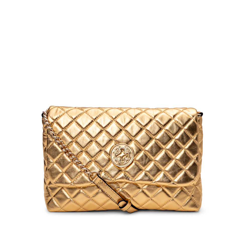 BOLSA DOURADA DE COURO MATELASSÊ SHOULDER BAG image number 0
