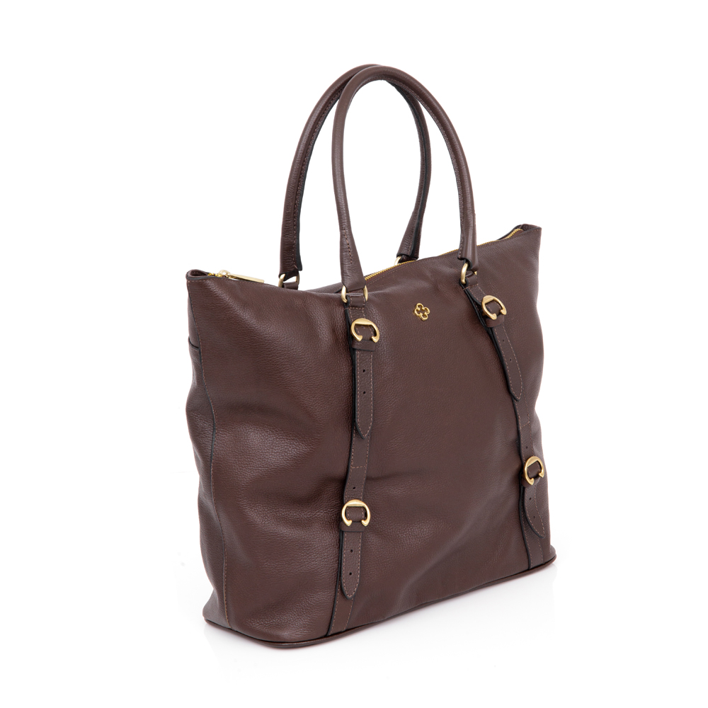 BOLSA GRANDE MARROM TOBACCO COURO SHOPPER image number 3