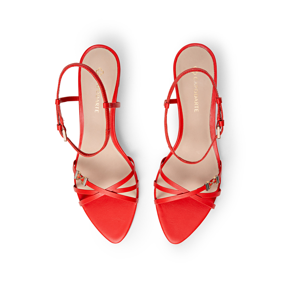 SAND&Aacute;LIA SALTO M&Eacute;DIO VERMELHA RUBI DE COURO image number 4