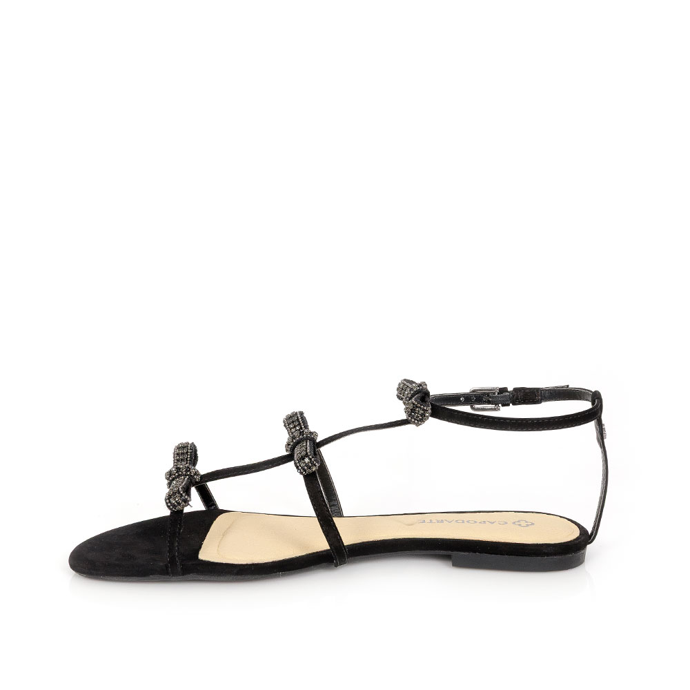 SAND&Aacute;LIA RASTEIRA PRETA DE COURO NOBUCK image number 3