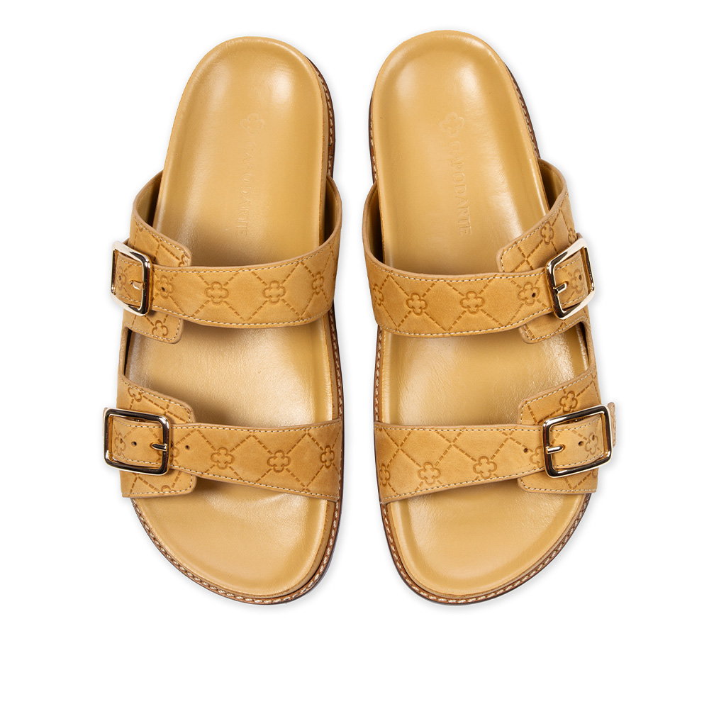 CHINELO PAPETE BEGE SAVANA DE COURO NOBUCK MONOGRAMA image number 4