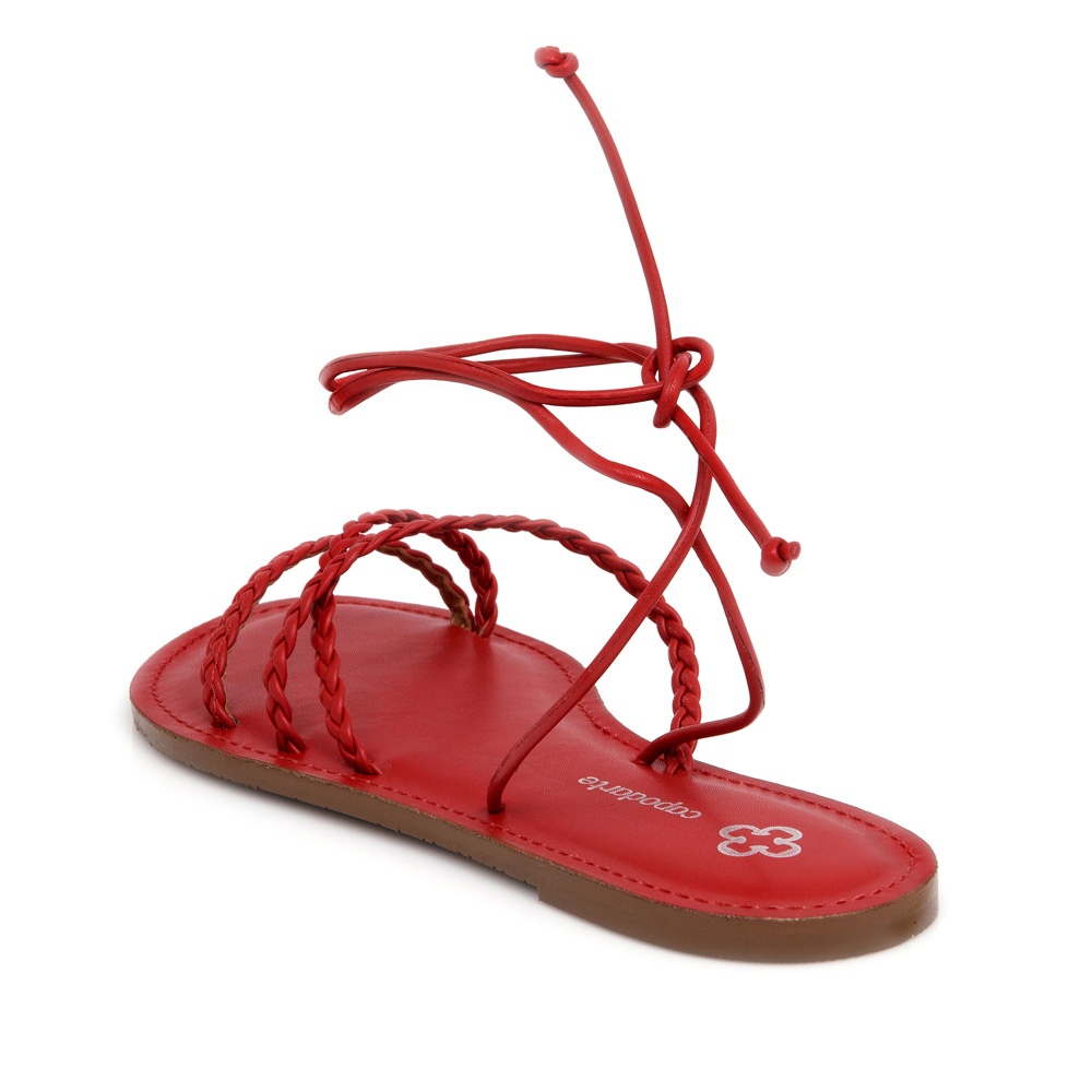 SANDÁLIA RASTEIRA VERMELHA MERLOT AMARRAÇÃO TRANÇADA image number 2