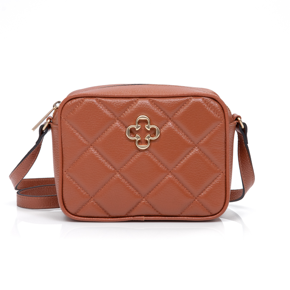 BOLSA PEQUENA TIRACOLO COURO CARAMELO image number 0