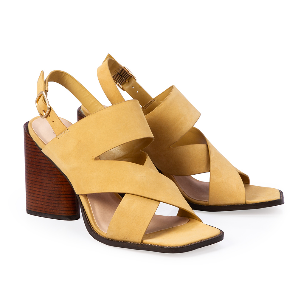 SANDÁLIA SALTO ALTO BEGE SAVANA COURO NOBUCK image number 2