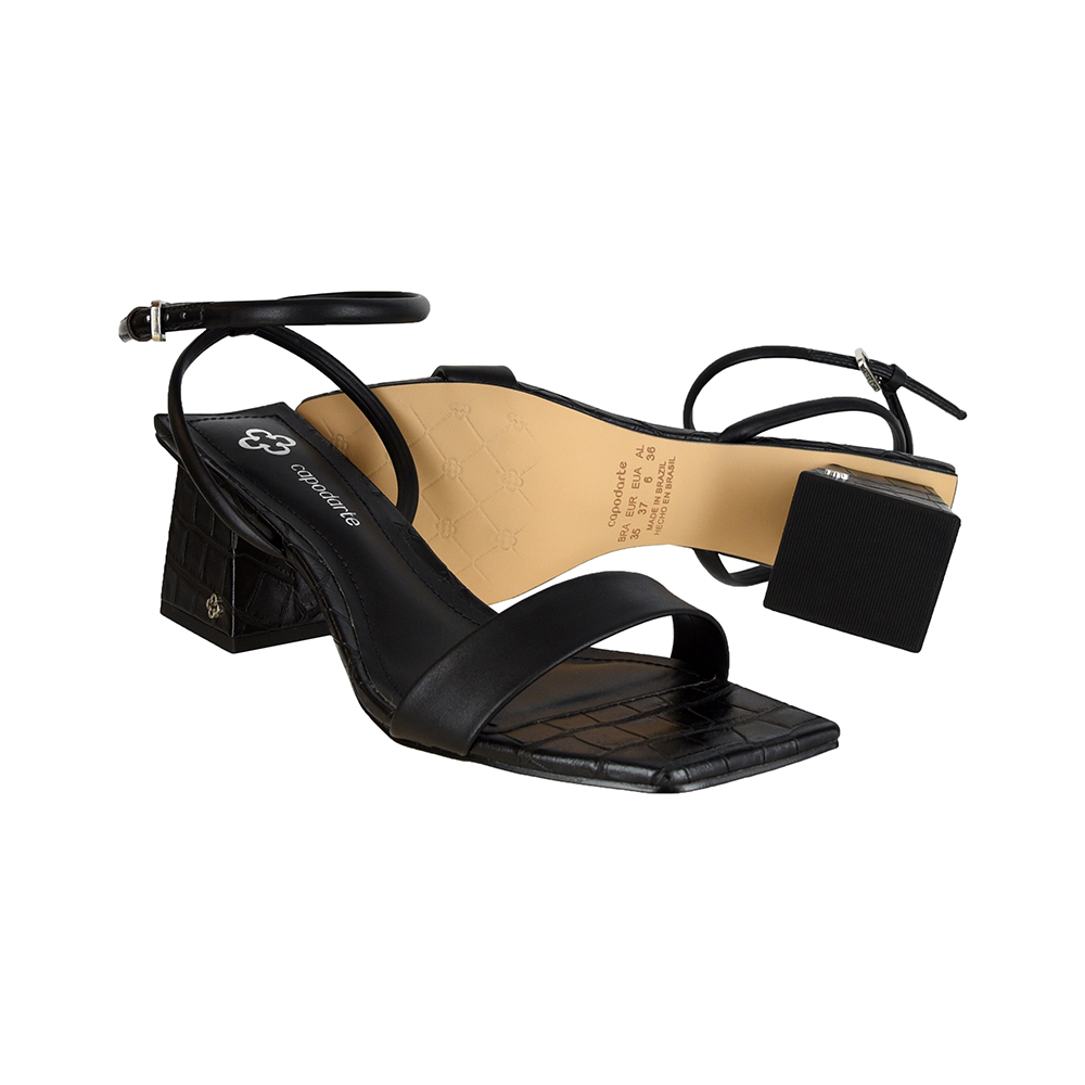 SANDÁLIA BICO QUADRADO PRETA image number 3