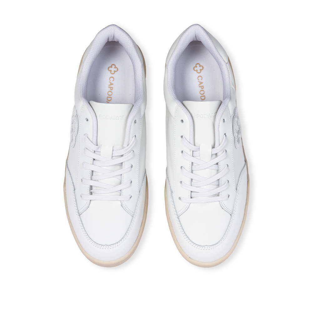 T&Ecirc;NIS FEMININO FLATFORM BRANCO DE COURO AMARRA&Ccedil;&Atilde;O image number 4