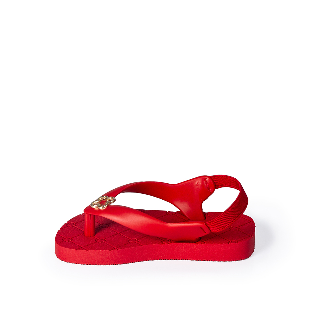 CHINELO BEBÊ VERMELHO RUBI MONOGRAMA COM ELÁSTICO image number 2