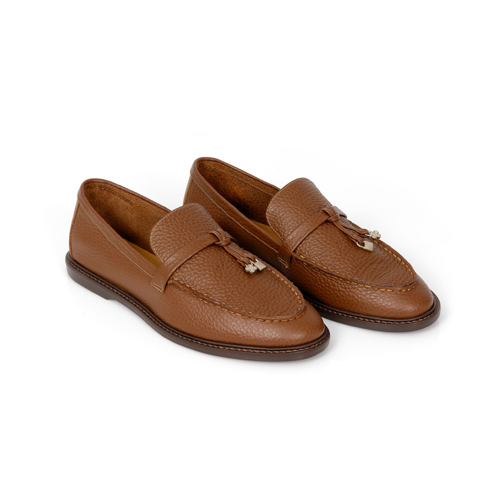 LOAFER MOCASSIM COURO CARAMELO FLOATER MOGNO image number 1