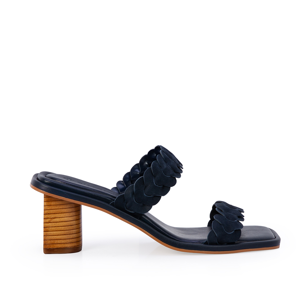 MULE SALTO BLOCO MARINHO AZZURRO DE COURO NOBUCK image number 0