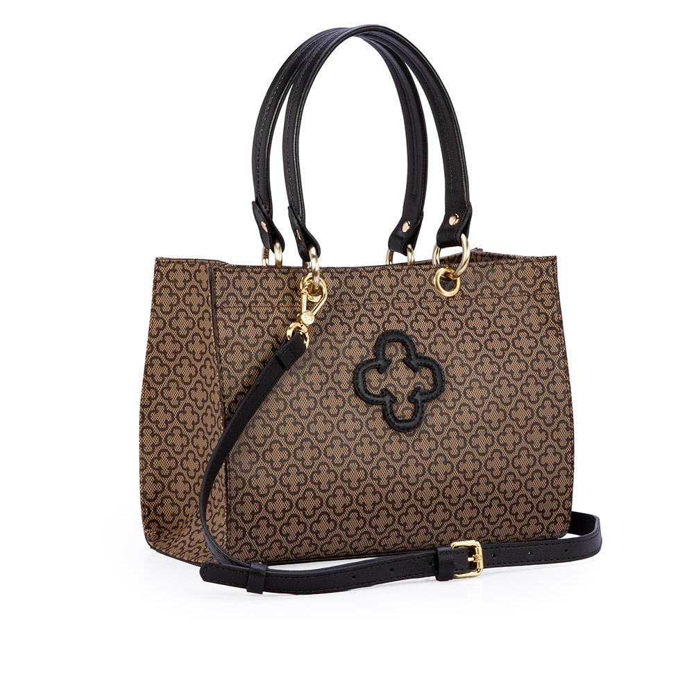 BOLSA TIRACOLO M&Eacute;DIA PRETA MONOGRAMA TOTE image number 3