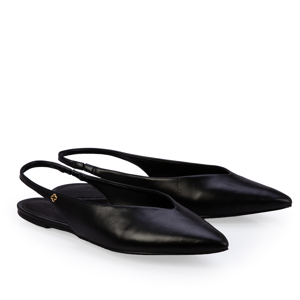 SAPATILHA SLINGBACK PRETA DE COURO image number 1
