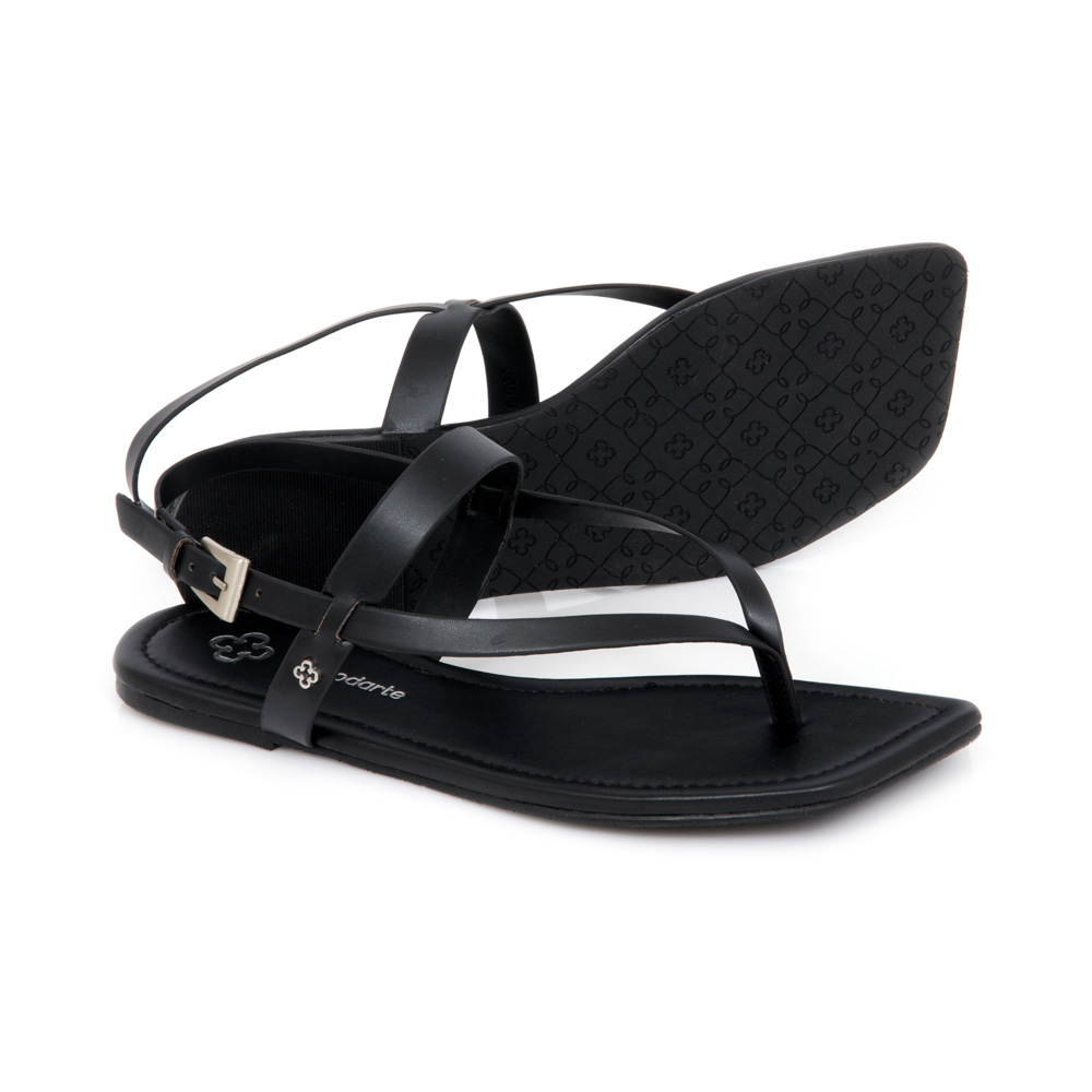 SANDÁLIA RASTEIRA PRETA BICO QUADRADO image number 3