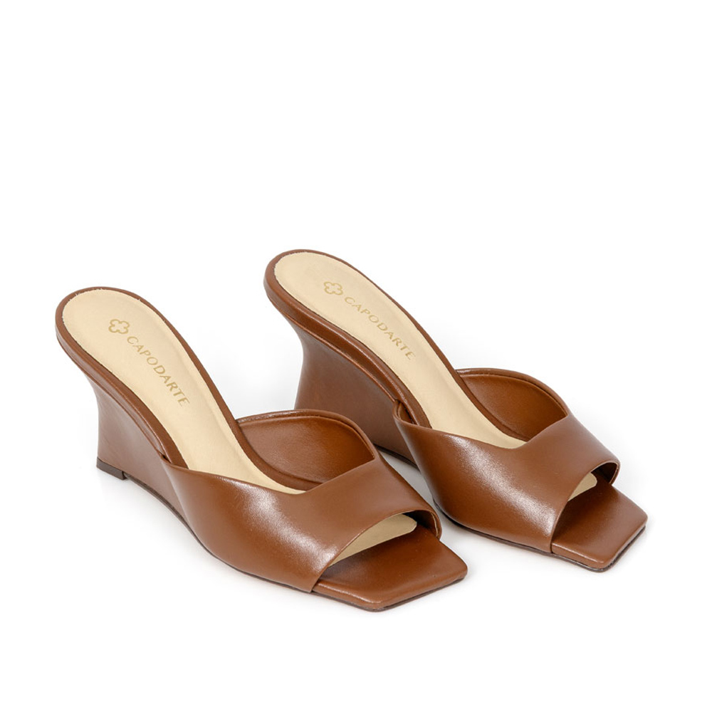 MULE SALTO ANABELA CARAMELO DE COURO MOGNO image number 1