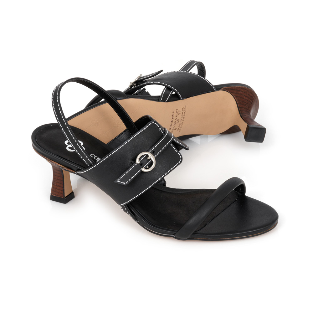 SAND&Aacute;LIA PRETA SALTO M&Eacute;DIO COURO FIVELAS image number 3