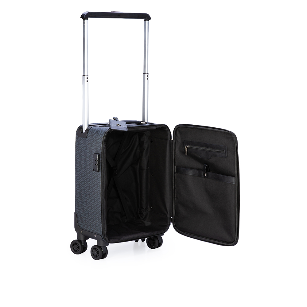 MALA DE BORDO 4 RODAS 360&deg; PRETA MONOGRAMA + TAG IDENTIFICA&Ccedil;&Atilde;O image number 4