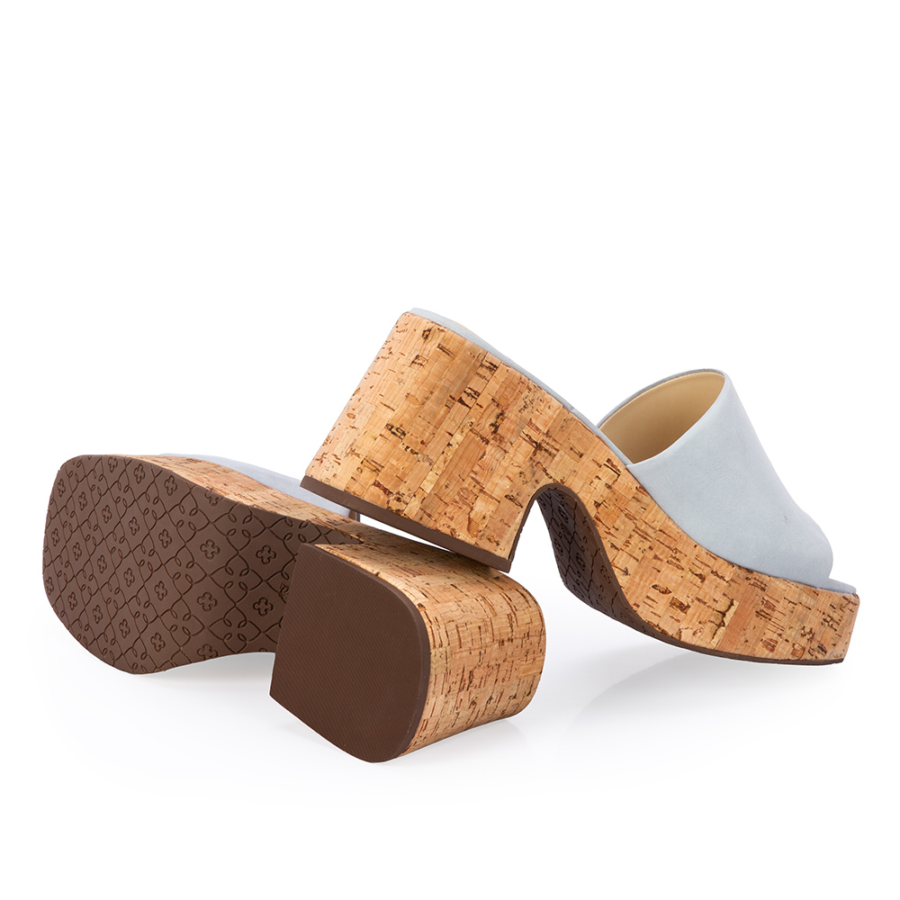 MULE MEIA PATA COURO NOBUCK AZUL TURMALINA CORTI&Ccedil;A image number 3