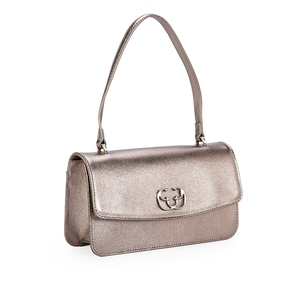 BOLSA SHOULDER BAG COURO CINZA PEWTER image number 1