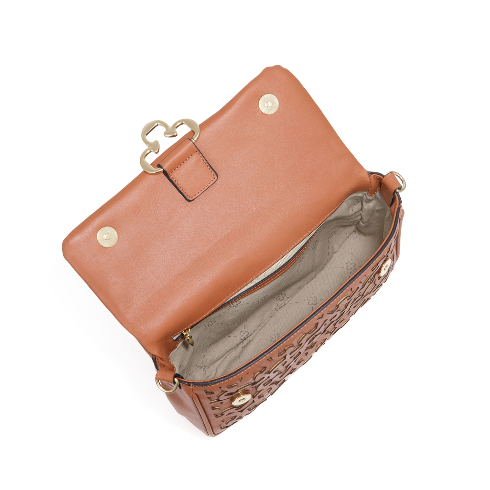 BOLSA COURO CARAMELO SHOULDER AL&Ccedil;A CORRENTE image number 4