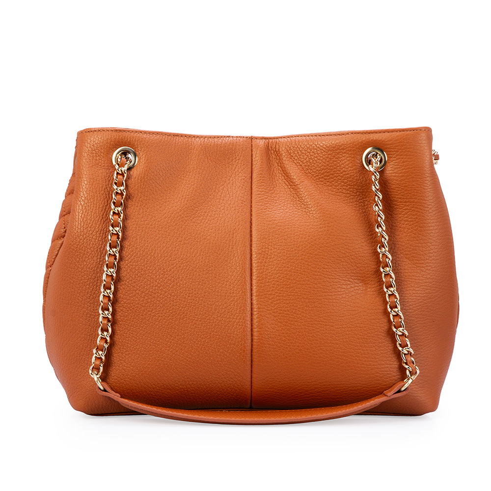 BOLSA HOBO CARAMELO DE COURO MATELASS&Ecirc; CARINA image number 2