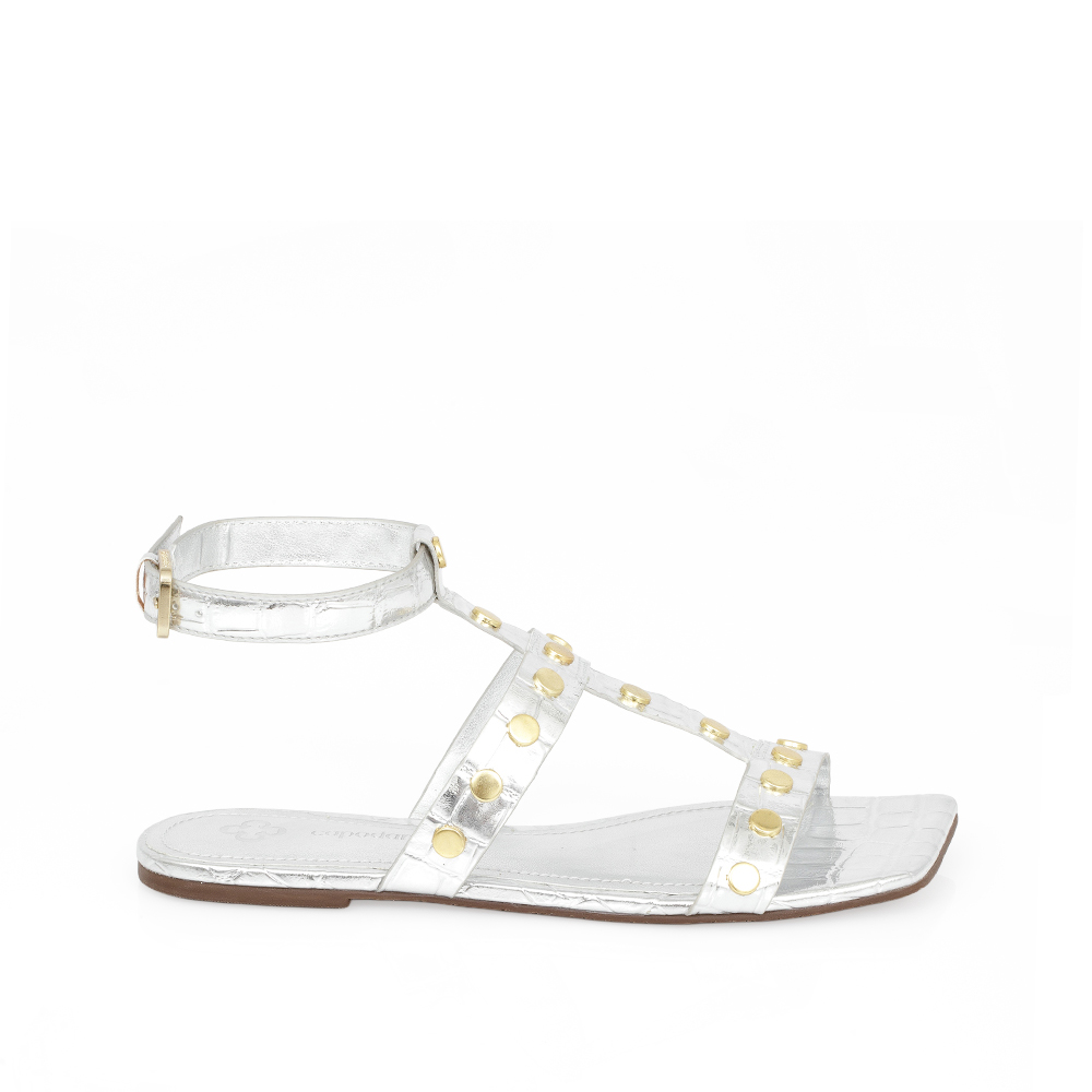 SAND&Aacute;LIA RASTEIRA PRATEADA BICO QUADRADO image number 0