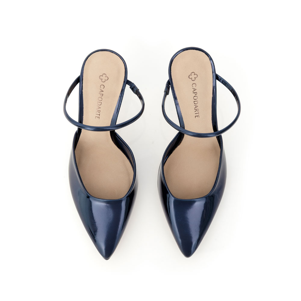 MULE SALTO ALTO MARINHO AZZURRO SPECCHIO DE COURO image number 4