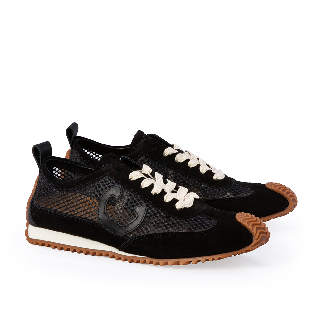 T&Ecirc;NIS FEMININO DE COURO PRETO NOBUCK AMARRA&Ccedil;&Atilde;O image number 1