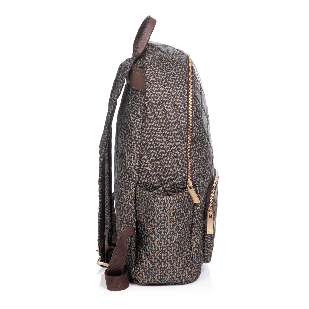 MOCHILA FEMININA CAFÉ NYLON MATELASSÊ MONOGRAMA image number 1