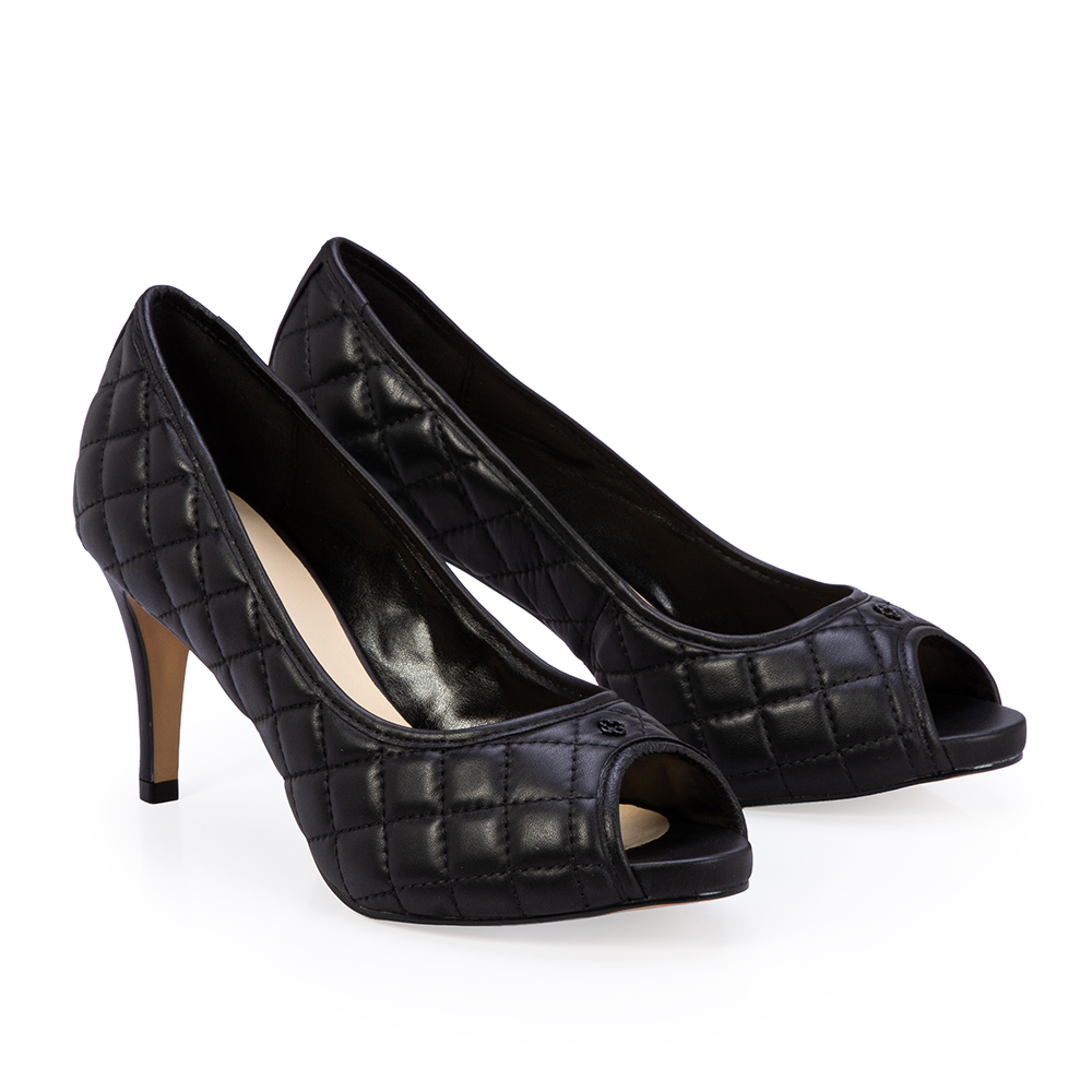 PEEP TOE PRETO COURO MATELASS&Ecirc; image number 2