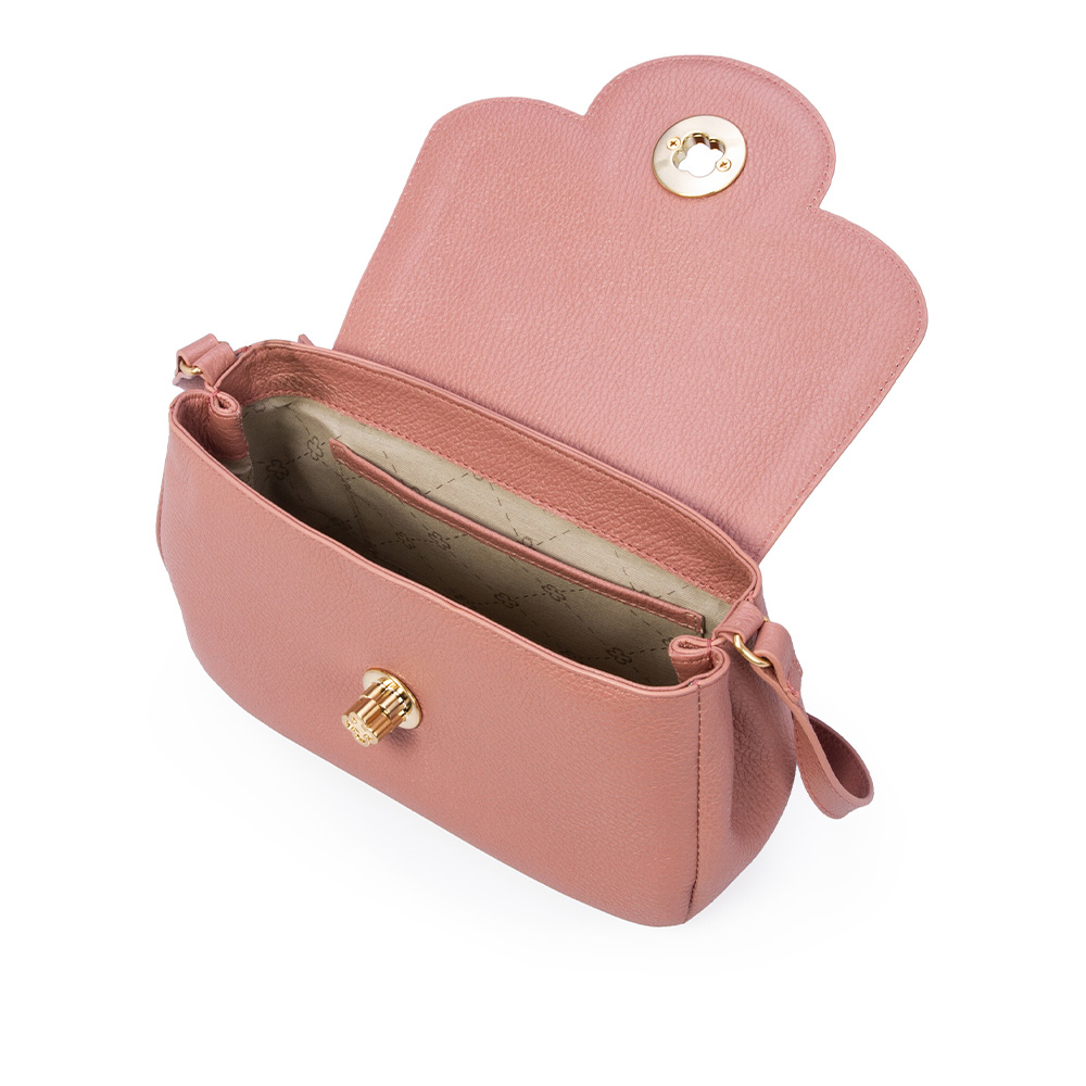 BOLSA TIRACOLO ROSA MALVA DE COURO SHOULDER BAG image number 4