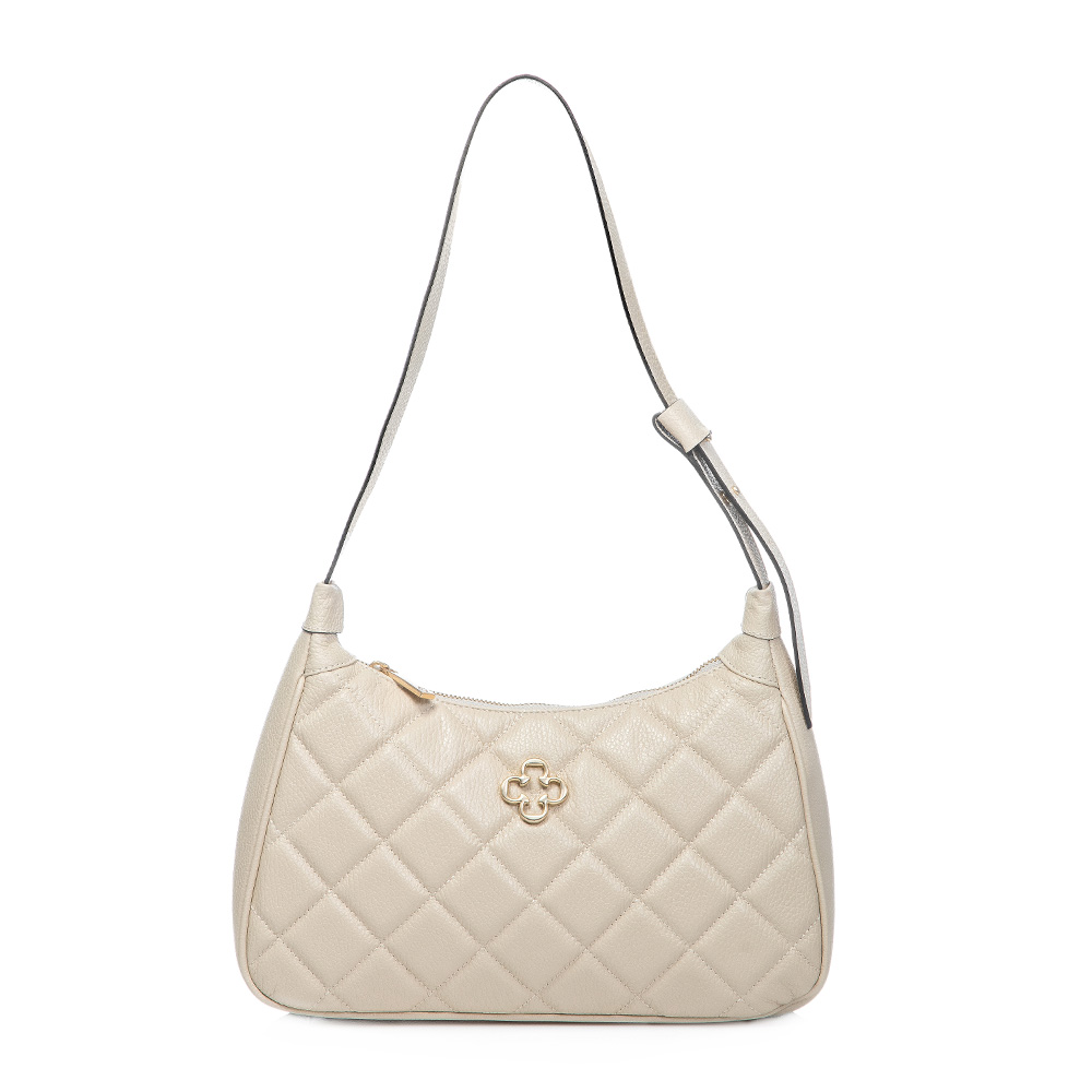 BOLSA COURO BEGE HOBO MATELASSÊ image number 0