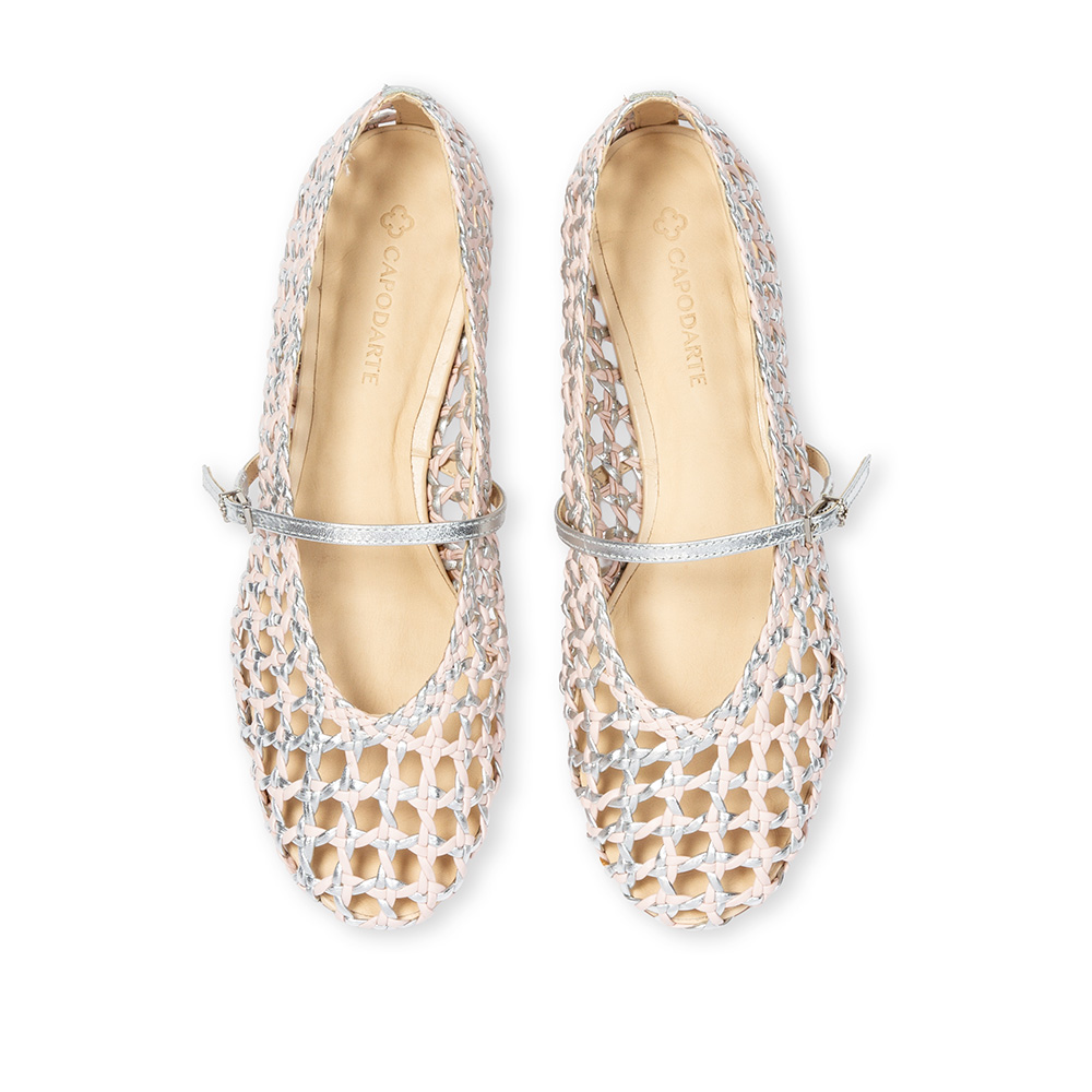 SAPATILHA COURO METALIZADA ROSA PE&Ocirc;NIA image number 4