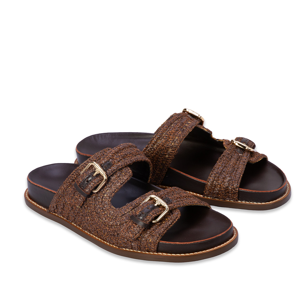 PAPETE MARROM TOBACCO DE COURO TRAMADO image number 1