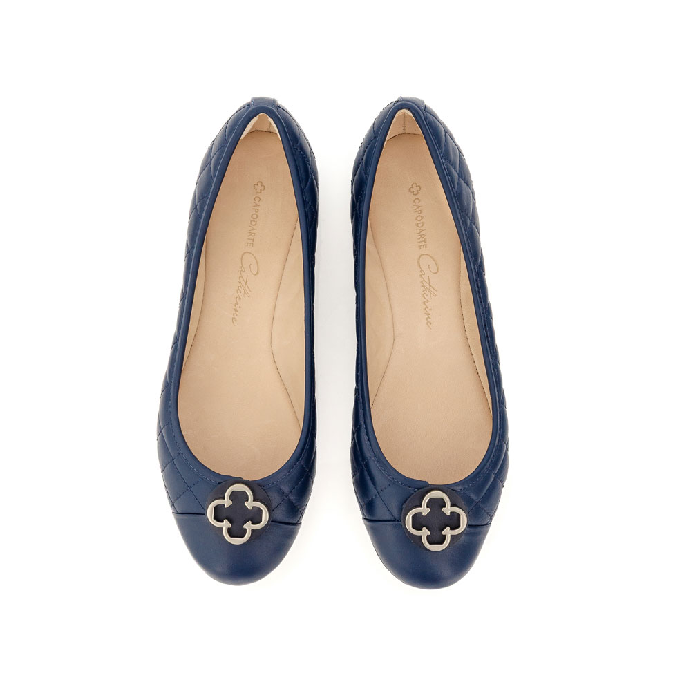 SAPATILHA CATHERINE COURO MARINHO AZZURRO MATELASS&Ecirc; image number 4