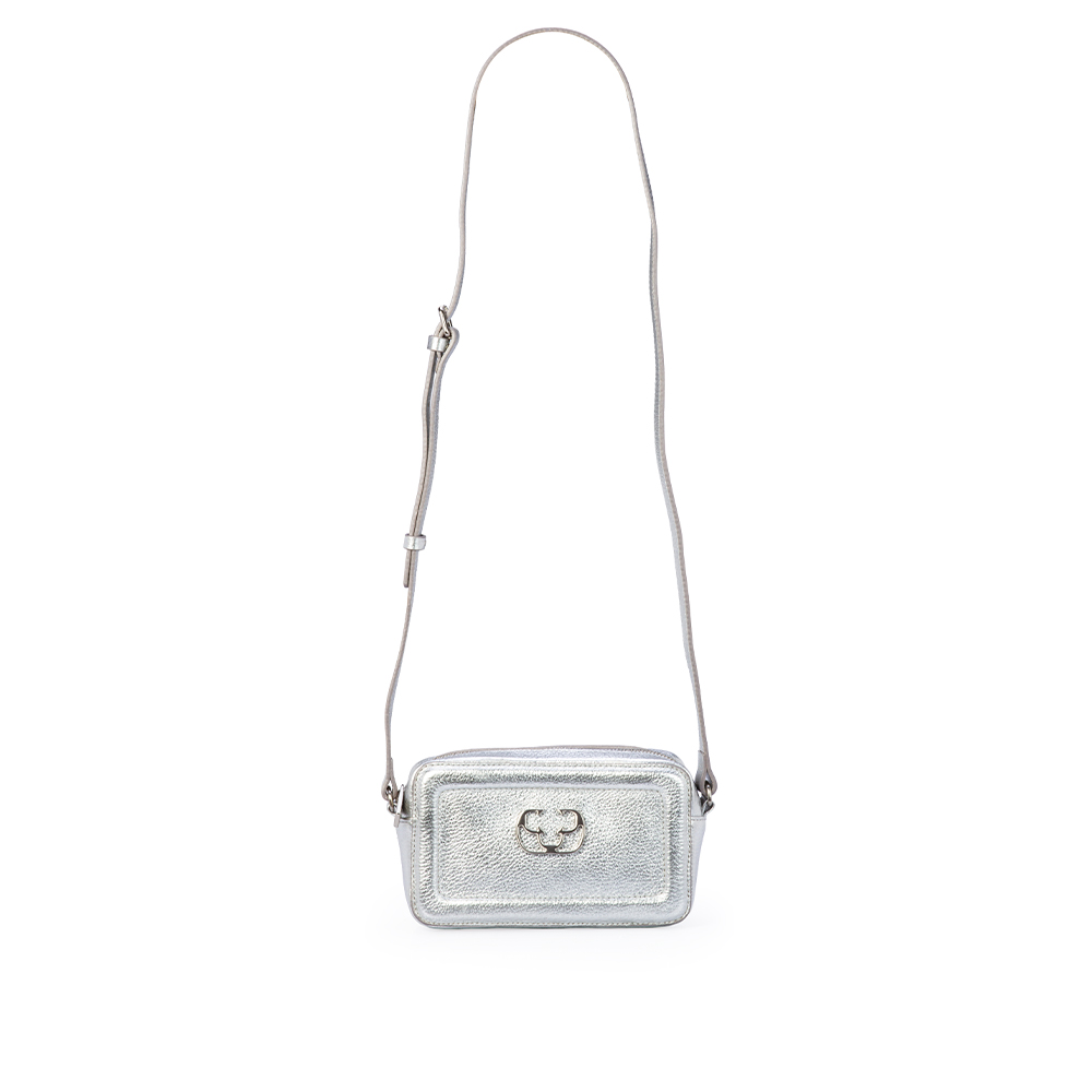 BOLSA TIRACOLO PRATEADA METALIZADA DE COURO SHOULDER BAG image number 1