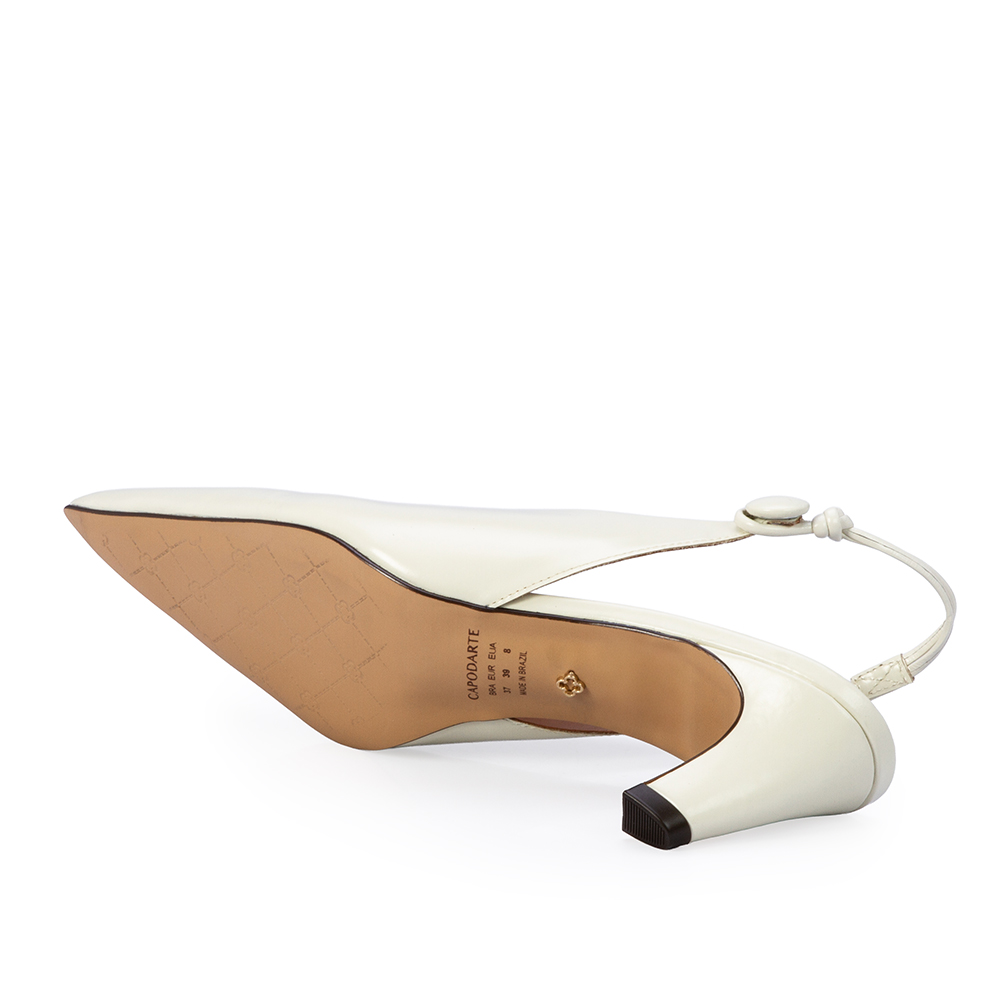 SCARPIN SLINGBACK COURO BRANCO DUNA image number 3