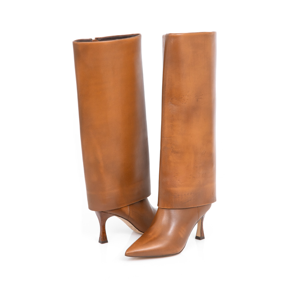 BOTA CARAMELO CANO LONGO DE COURO image number 3