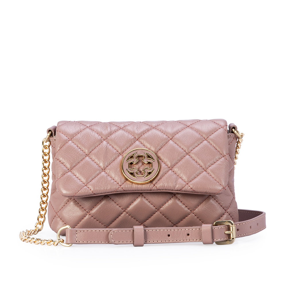 BOLSA SHOULDER COURO ROSE TIRACOLO PEQUENA image number 0