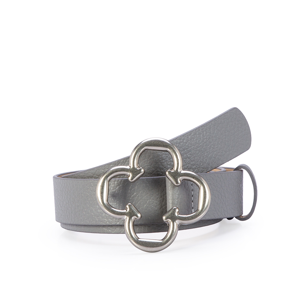 CINTO FEMININO CINZA DE COURO image number 0