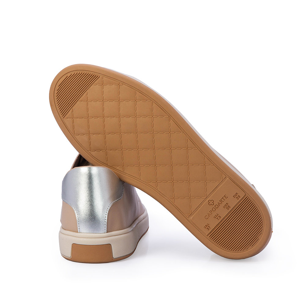 T&Ecirc;NIS FEMININO CASUAL NUDE SEDA DE COURO AMARRA&Ccedil;&Atilde;O image number 3