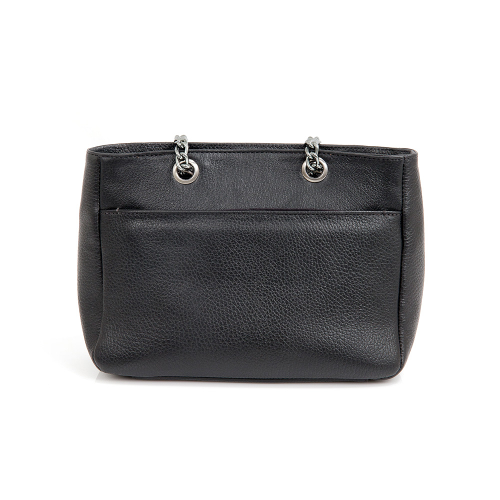 BOLSA TIRACOLO PRETA DE COURO SHOULDER BAG image number 3