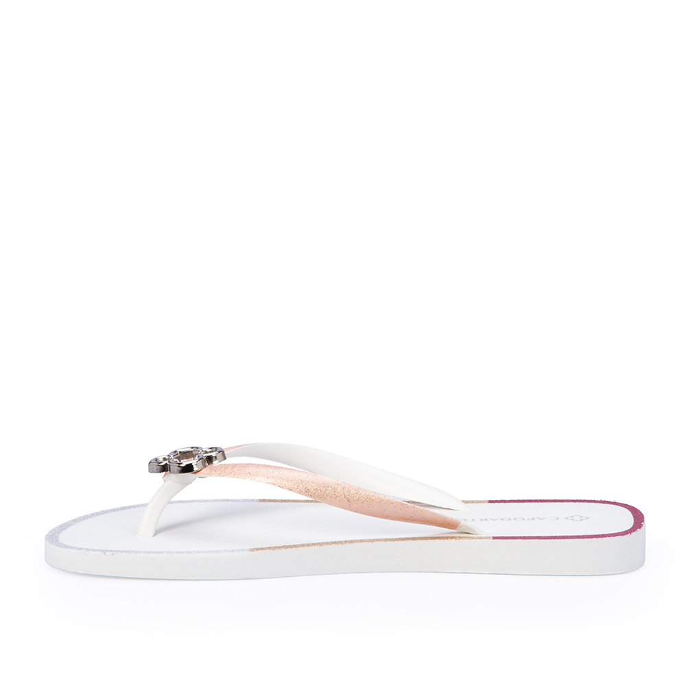 CHINELO DE DEDO BRANCO E ROSA PE&Ocirc;NIA GLITTER image number 2