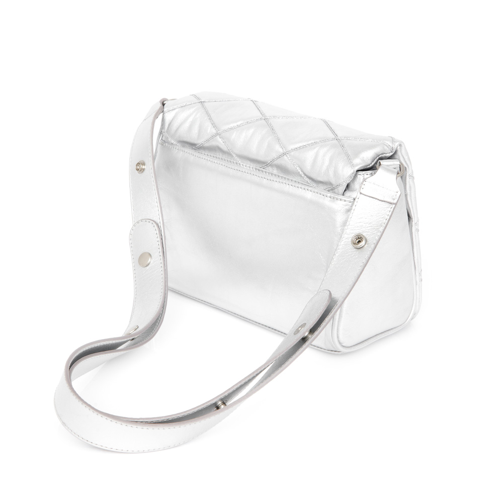 BOLSA PRATA DE COURO SHOULDER BAG image number 1