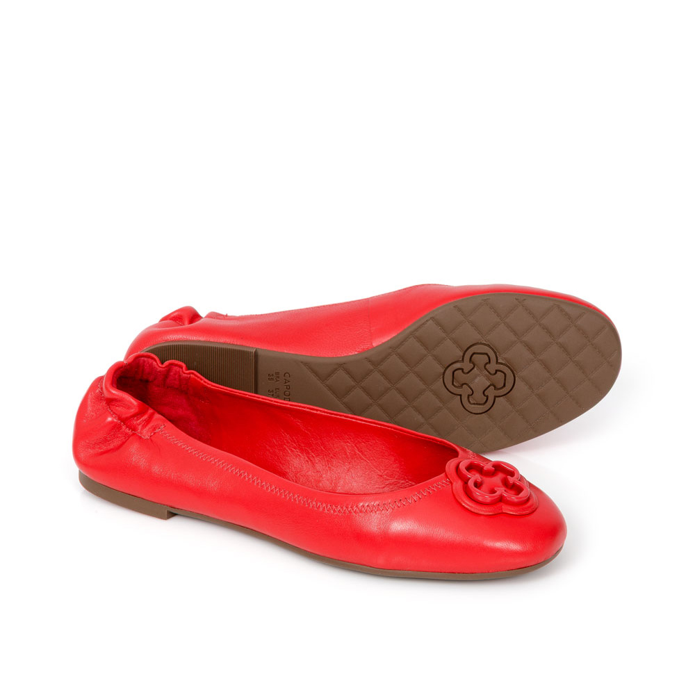 SAPATILHA CATHERINE BICO REDONDO VERMELHA RUBI DE COURO image number 3