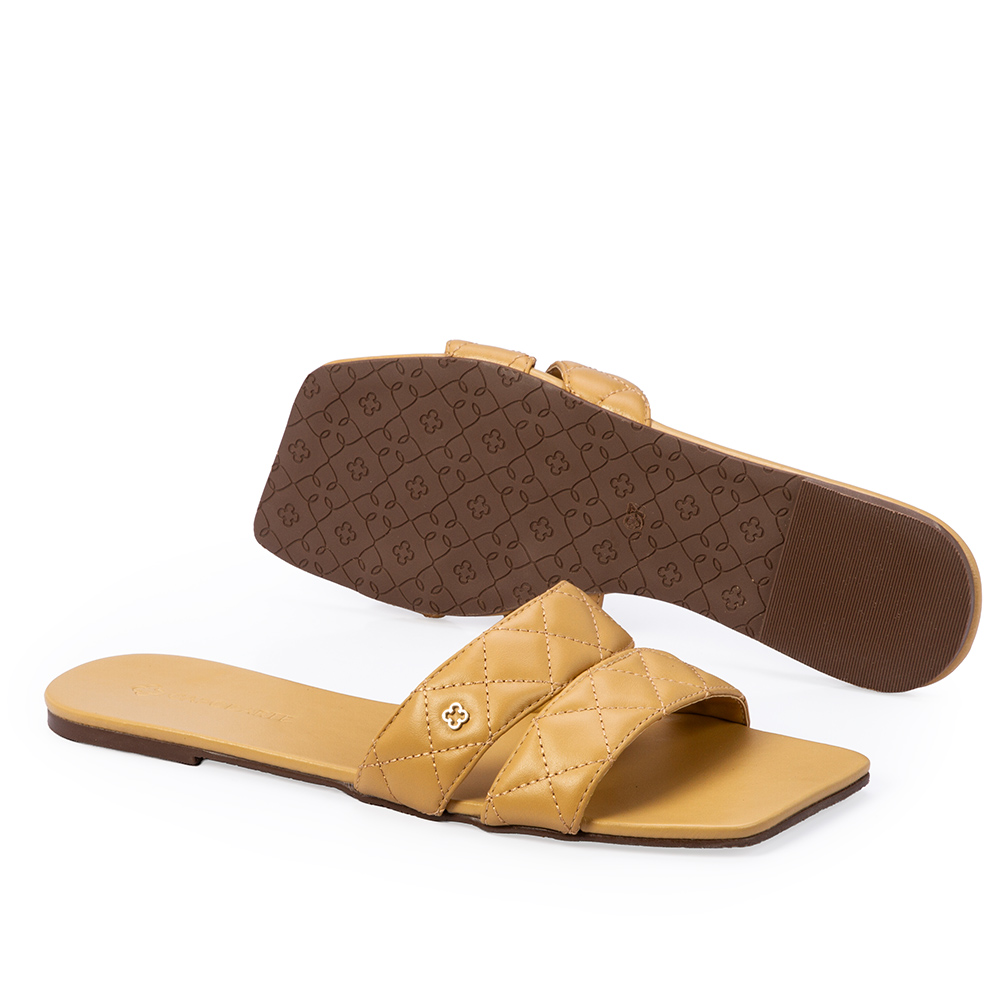 CHINELO RASTEIRO BEGE SAVANA DE COURO MATELASS&Ecirc; image number 3